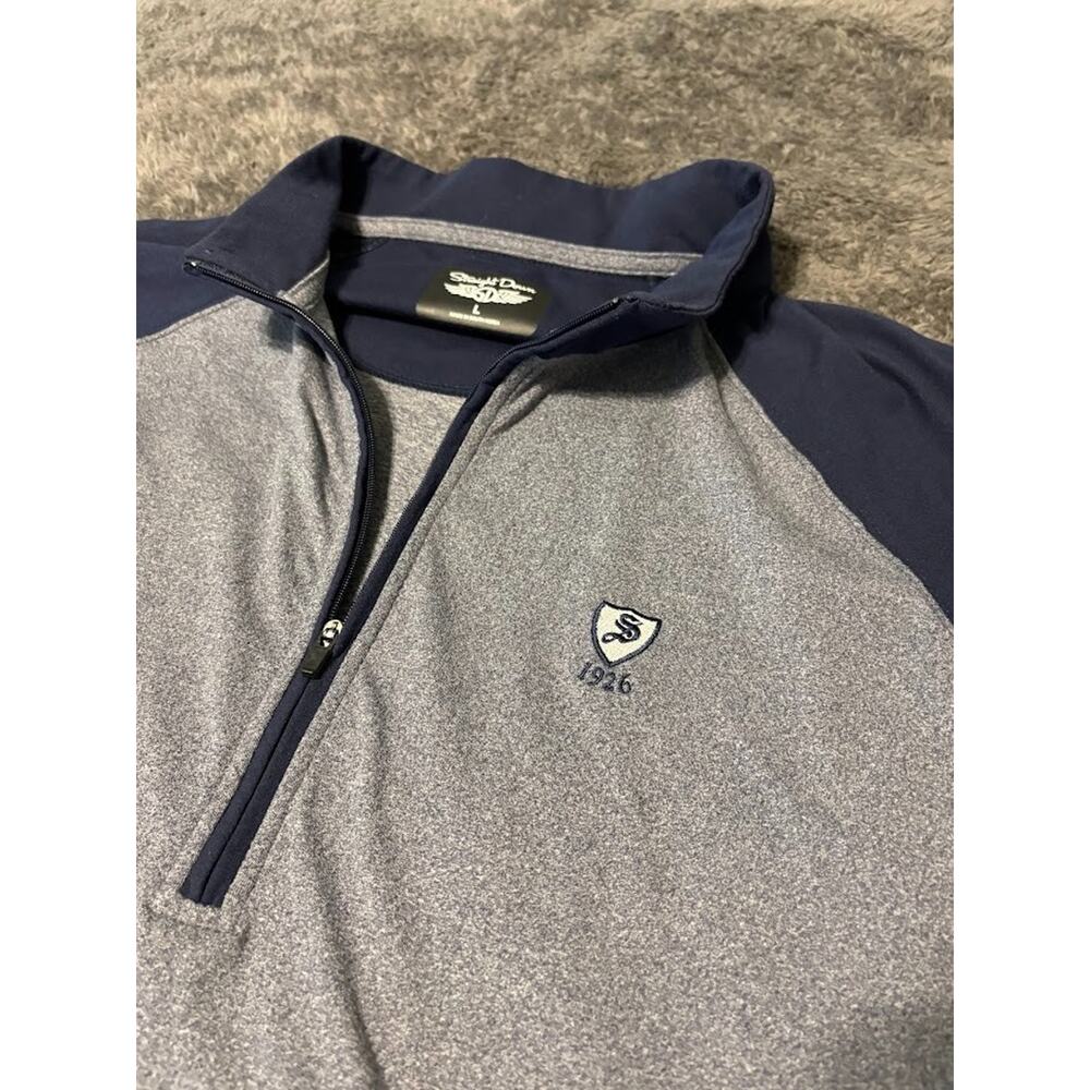Straight Down 1/4 Zip Golf Pullover Men's Large Gray Sedgefield Country Club